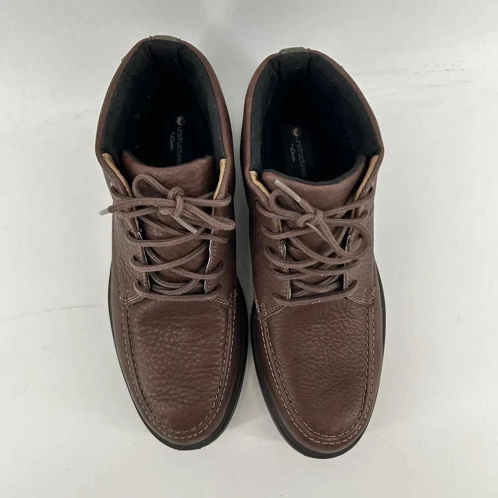 Clarks Unstructured Gore Tex Chukka Boots Mens 11W Brown‎ Leather NEW